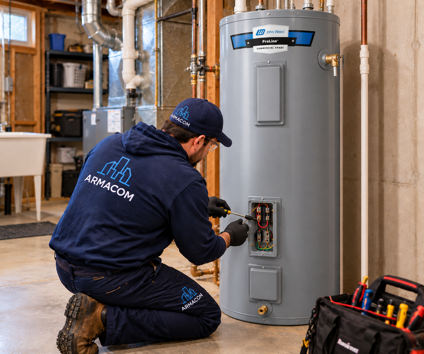 Hot water tank thermostat replacement in Chilliwack